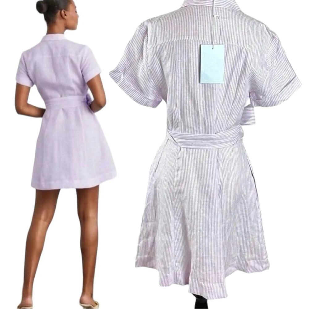 NWT Hill House The Laura Linen Lilac Button-Up Dress Size XS - Picture 6 of 10